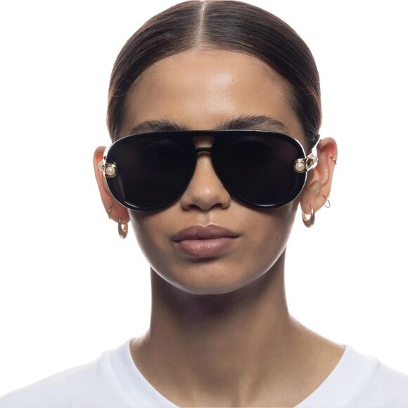 Le Specs Accessories - NEW Le Specs Missoma Jupiter Link Aviator Black Pearl Sunglasses
